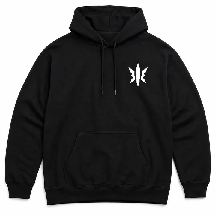 Black hoodie with KRYPTIK symbol on the chest